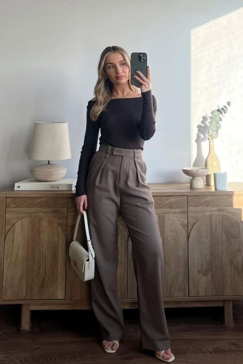 Off the Shoulder Top and High Waisted Pants