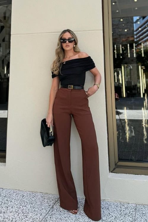 Wide Leg Trousers and Off The Shoulder Top