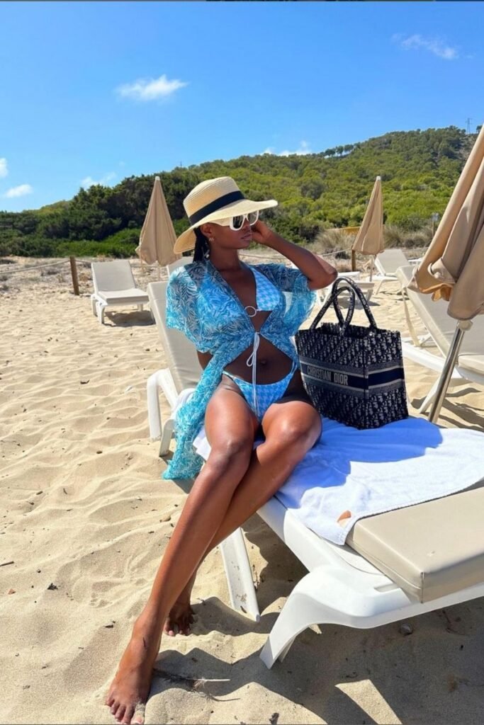 Blue Print Bikini with Matching Cover Up